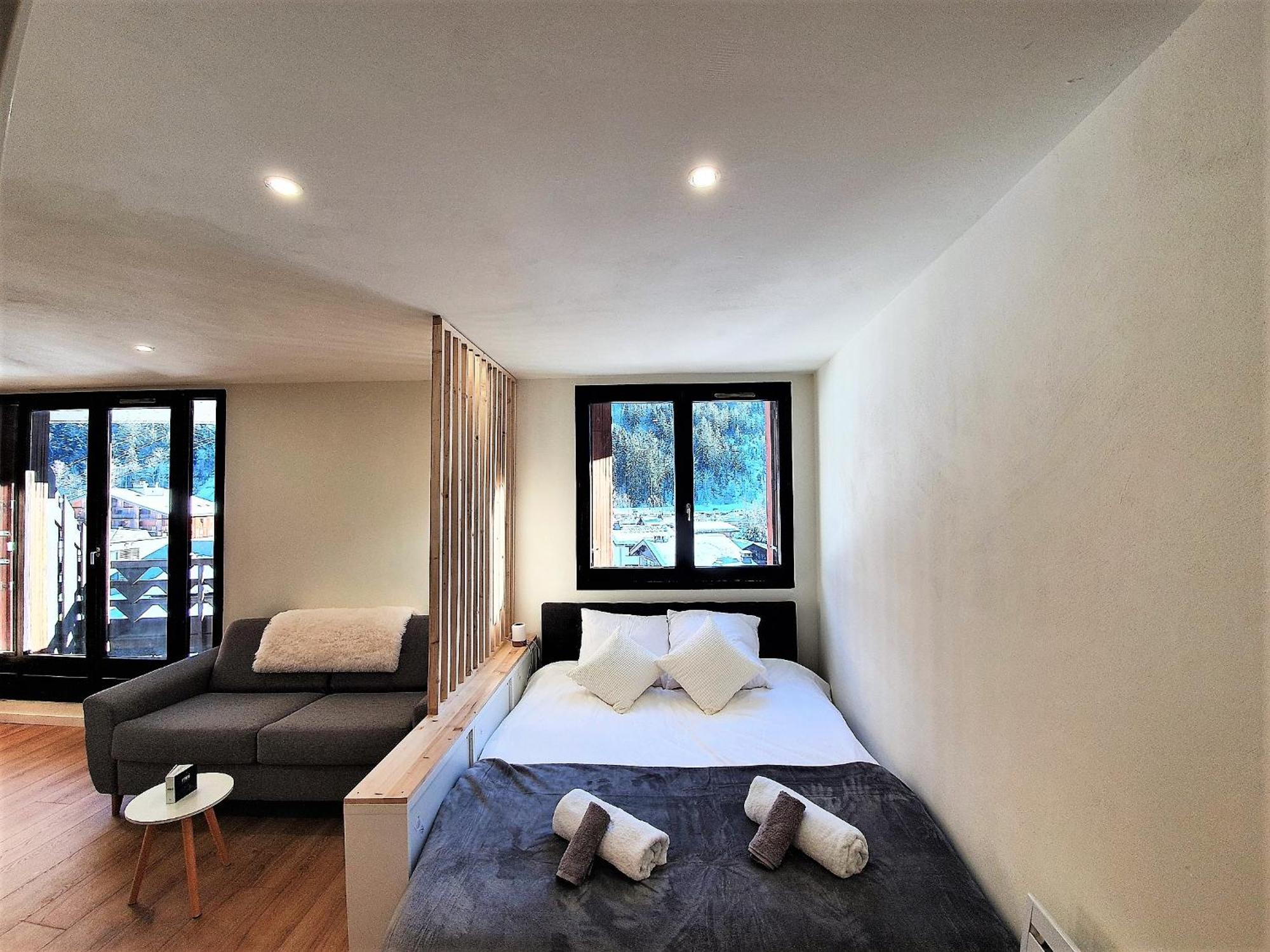 Grand Studio Aiguille Du Midi Et Vue Mont Blanc シャモニー 部屋 写真